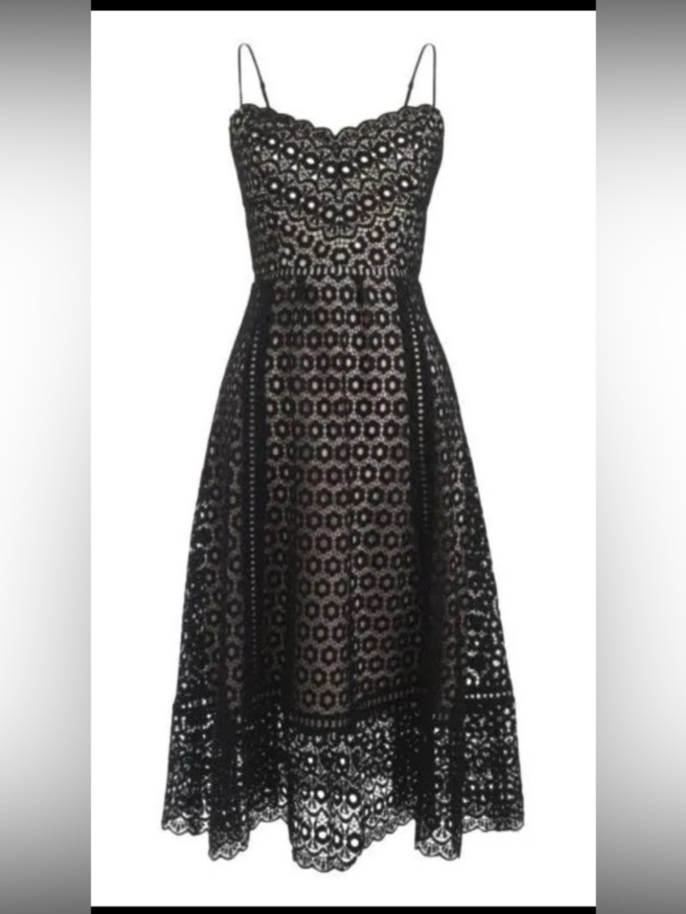 J. Crew Black Daisy Lace Fit-and-Flare Dress